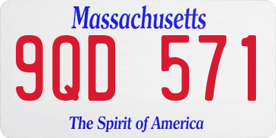MA license plate 9QD571