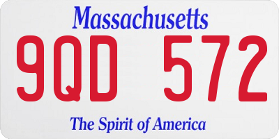 MA license plate 9QD572
