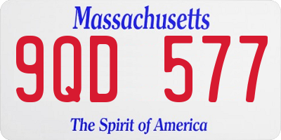 MA license plate 9QD577