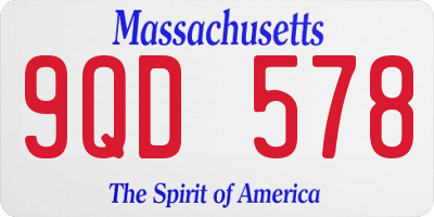 MA license plate 9QD578