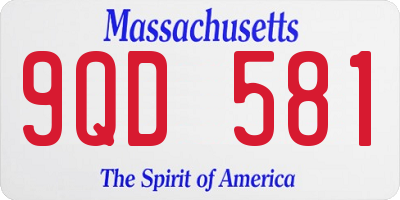 MA license plate 9QD581