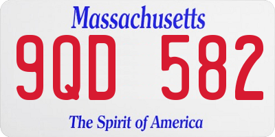 MA license plate 9QD582
