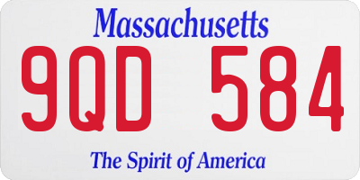 MA license plate 9QD584
