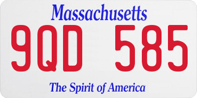 MA license plate 9QD585