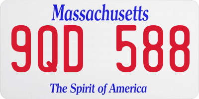 MA license plate 9QD588