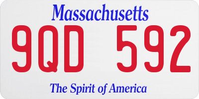 MA license plate 9QD592