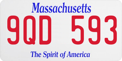 MA license plate 9QD593