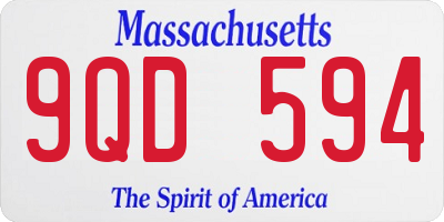 MA license plate 9QD594