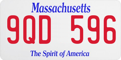 MA license plate 9QD596