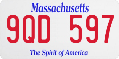 MA license plate 9QD597