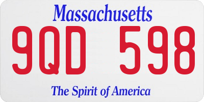 MA license plate 9QD598