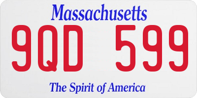 MA license plate 9QD599