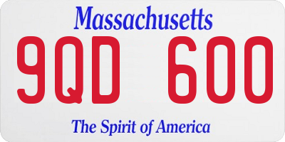 MA license plate 9QD600