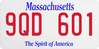 MA license plate 9QD601
