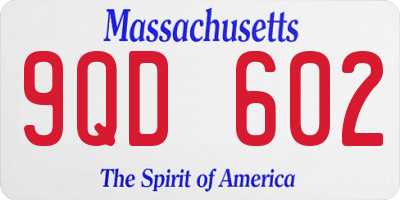 MA license plate 9QD602