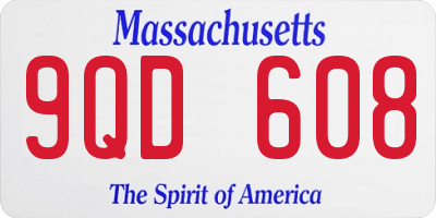 MA license plate 9QD608