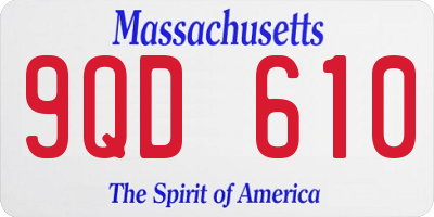 MA license plate 9QD610