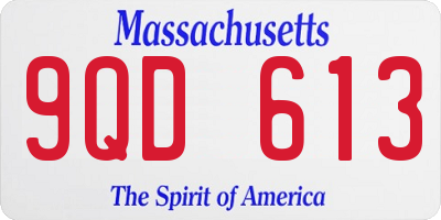 MA license plate 9QD613