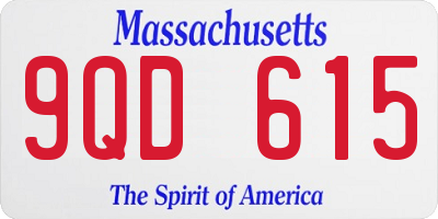 MA license plate 9QD615