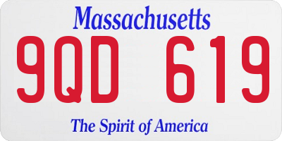 MA license plate 9QD619
