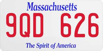 MA license plate 9QD626