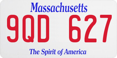 MA license plate 9QD627