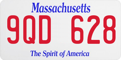 MA license plate 9QD628