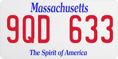 MA license plate 9QD633