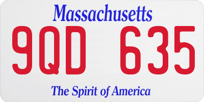 MA license plate 9QD635