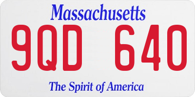 MA license plate 9QD640