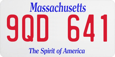 MA license plate 9QD641