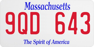 MA license plate 9QD643