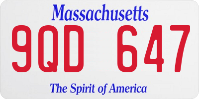 MA license plate 9QD647