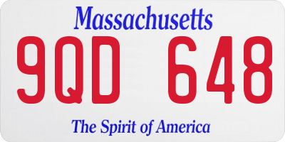 MA license plate 9QD648