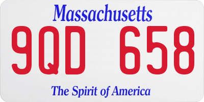 MA license plate 9QD658