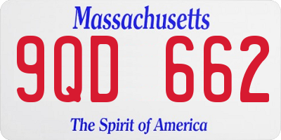 MA license plate 9QD662