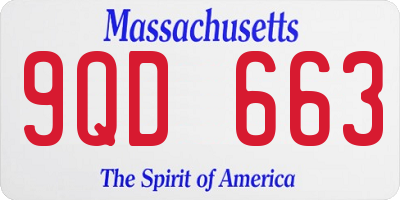 MA license plate 9QD663