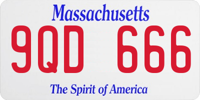 MA license plate 9QD666
