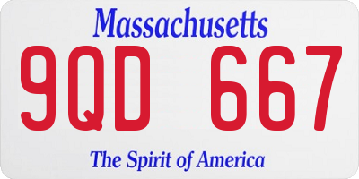 MA license plate 9QD667