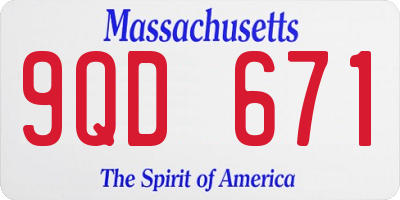 MA license plate 9QD671