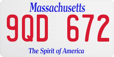 MA license plate 9QD672