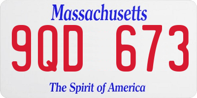MA license plate 9QD673