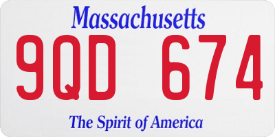 MA license plate 9QD674