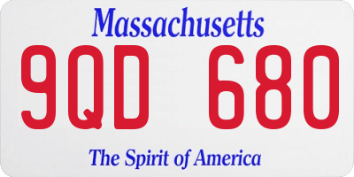 MA license plate 9QD680