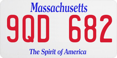MA license plate 9QD682