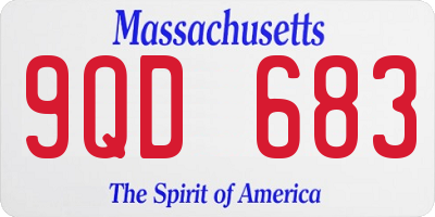 MA license plate 9QD683