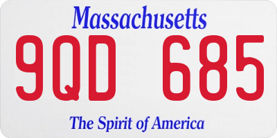 MA license plate 9QD685