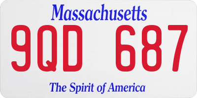 MA license plate 9QD687