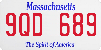 MA license plate 9QD689