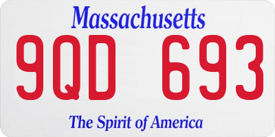 MA license plate 9QD693